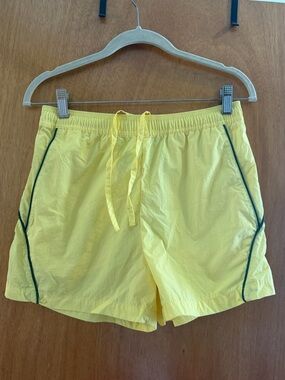 BDG Yellow Athletic Drawstring Shorts with Dark Trim
